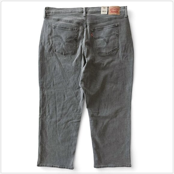 Levi's Grey Ribcage Straight Ankle Denim Stretch Jeans NWT NEW Plus 20W M - Picture 6 of 7